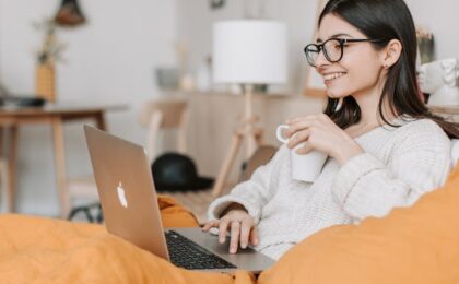 Happy women signing up to bluehost hosting